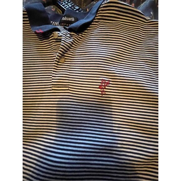 Ashworth Mens Multicolor Cotton Stripe Golf Polo Shirt Size XXL - Picture 9 of 12